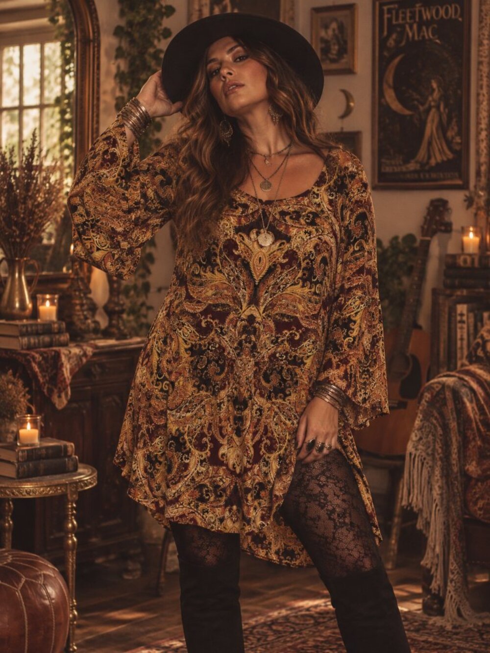 J.Jill Paisley Boho Print Tunic Dress